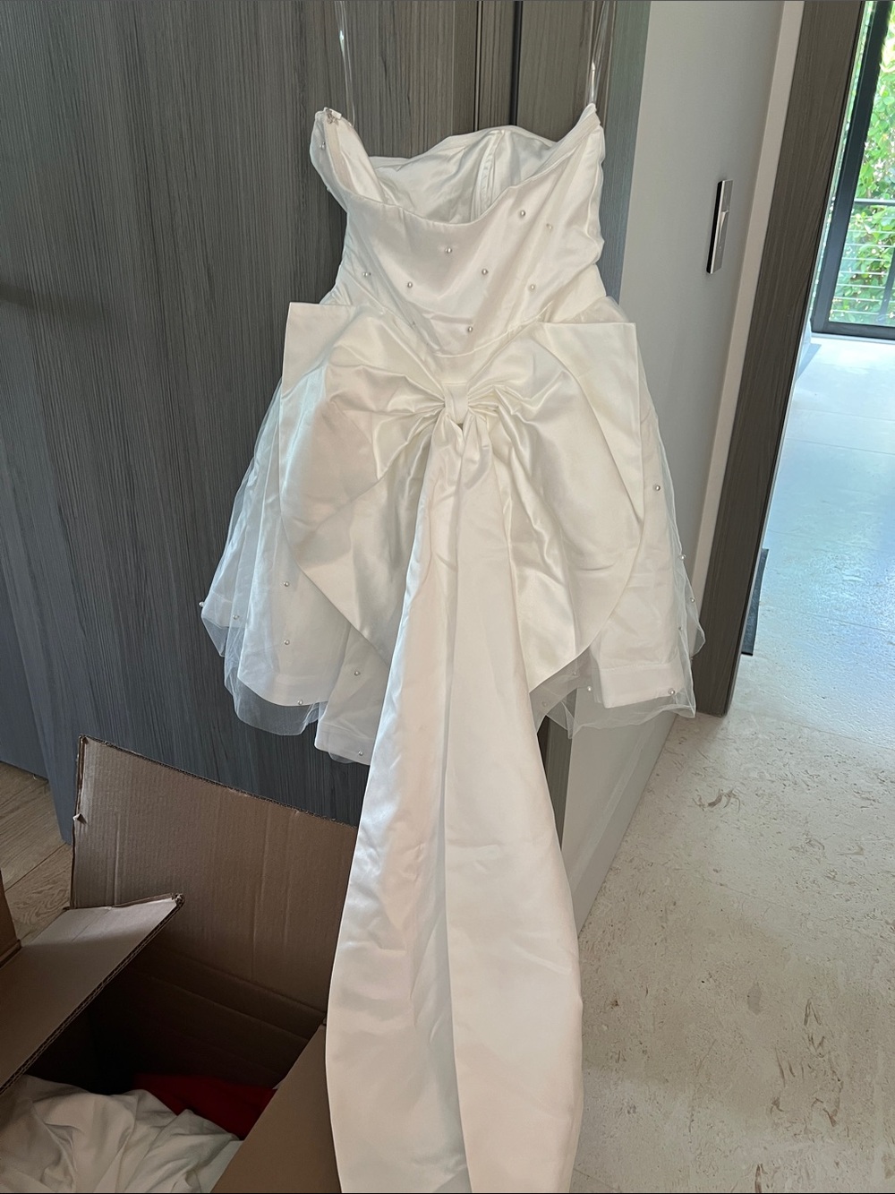 NWT REVOLVE Australia SHOWPO Cailene pearl stud tulle fit flare mini dress US 0 - Picture 15 of 15